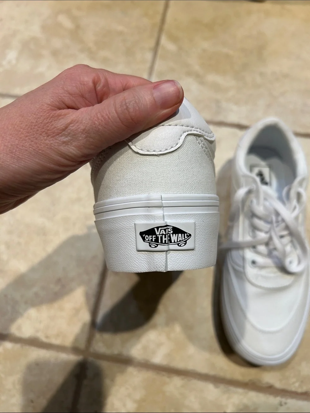 White women’s Vans Brooklyn Ls Platform Shoe